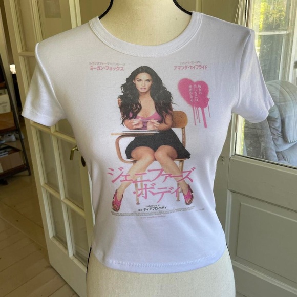 The Fortune Family Tops - Jennifers Body Megan Fox Japanese Film Poster cropped baby tee 💗 made to order 💗